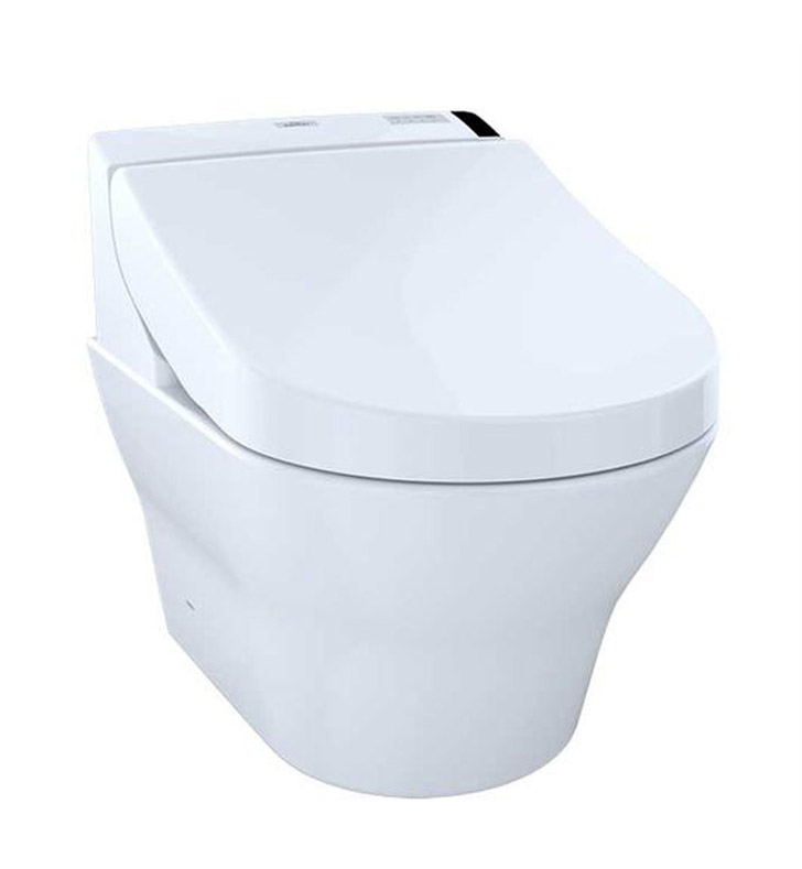 Cwt4372047mfg 01 Mh Wall Hung One Piece D Shape Washlet Toilet Universal Height With 1 28 Gpf 0 9 Dual Flush - Wall Hung Toilet Seat Height