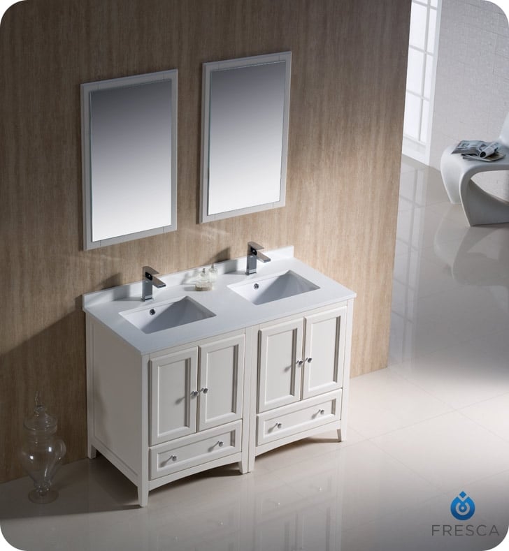 Fresca Fvn20 2424aw 3 Oxford 48, 48 In 3 Double Sink Vanity