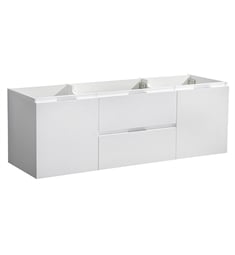 Fresca FCB8360WH Valencia 60" Glossy White Wall Hung Single Sink Modern Bathroom Cabinet