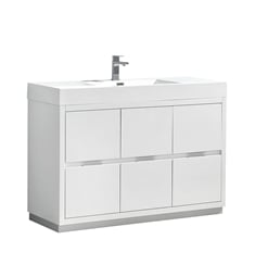 Fresca FCB8448WH-I Valencia 48" Glossy White Free Standing Modern Bathroom Vanity