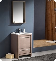 Fresca FVN8125GO Allier 24" Modern Bathroom Vanity with Mirror in Gray Oak