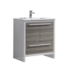 Fresca FCB8130HA-I Allier Rio 30" Ash Gray Modern Bathroom Cabinet with Sink