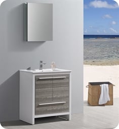 Fresca FVN8130HA Allier Rio 30" Ash Gray Modern Bathroom Vanity with Medicine Cabinet