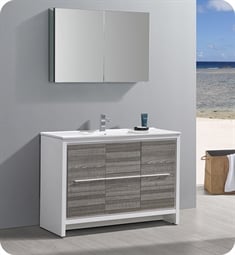 Fresca FVN8148HA Allier Rio 48" Ash Gray Single Sink Modern Bathroom Vanity with Medicine Cabinet