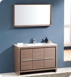Fresca FVN8148GO Allier 48" Modern Bathroom Vanity with Mirror in Gray Oak