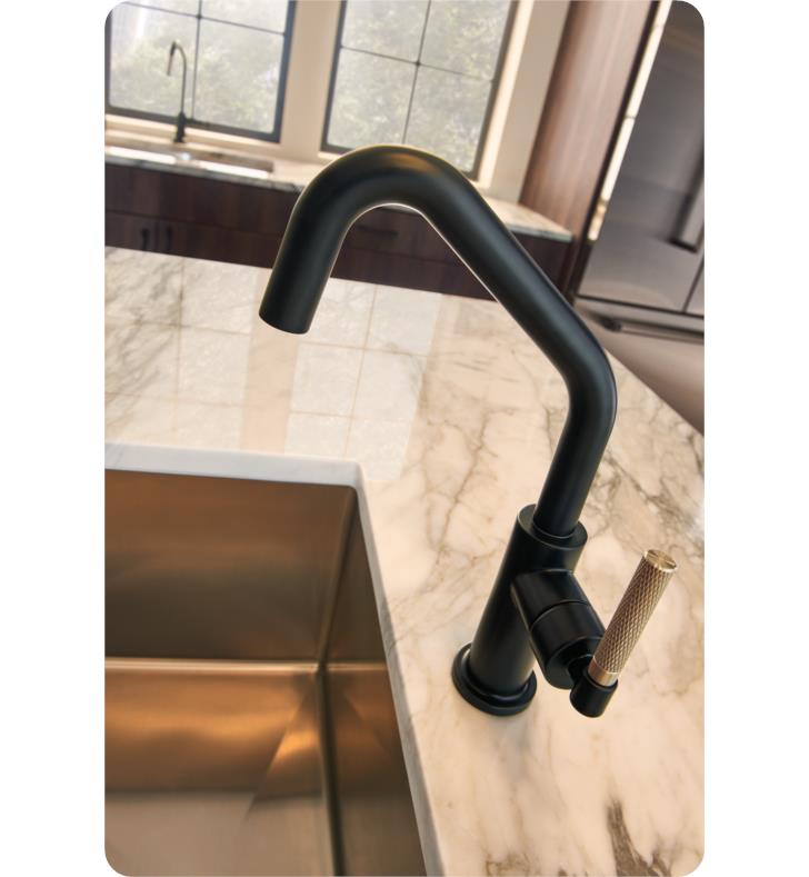 Brizo 64063LF Litze 14 5/8 Single Handle Angled Spout SmartTouch Pull-Down Kitchen  Faucet with Knurled Handle