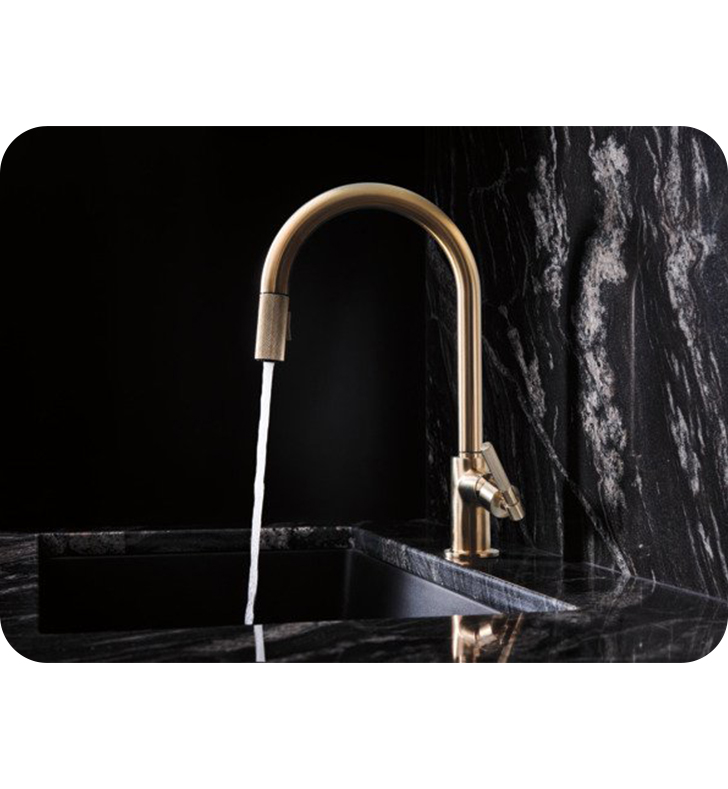 Brizo Litze Pulldown Faucet with Arc Spout and Industrial Handle – Roman  Bath Centre