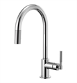 Brizo 63043LF Litze 16" Single Handle Deck Mounted Pull-Down Kitchen Faucet with Knurled Handle