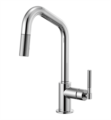 Brizo 63063LF Litze 14 1/8" Single Handle Angled Spout Pull-Down Kitchen Faucet with Knurled Handle