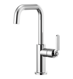 Brizo 61054LF Litze 11 3/8" Single Handle Square Spout Bar Kitchen Faucet with Industrial Handle
