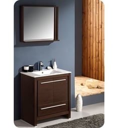 Fresca FVN8130WG Allier 30" Modern Bathroom Vanity with Mirror in Wenge Brown