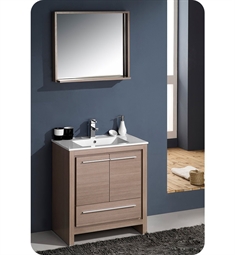 Fresca FVN8130GO Allier 30" Modern Bathroom Vanity with Mirror in Gray Oak