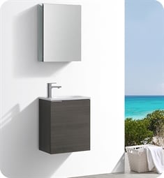 Fresca FVN8003GO Valencia 20" Gray Oak Wall Hung Modern Bathroom Vanity with Medicine Cabinet