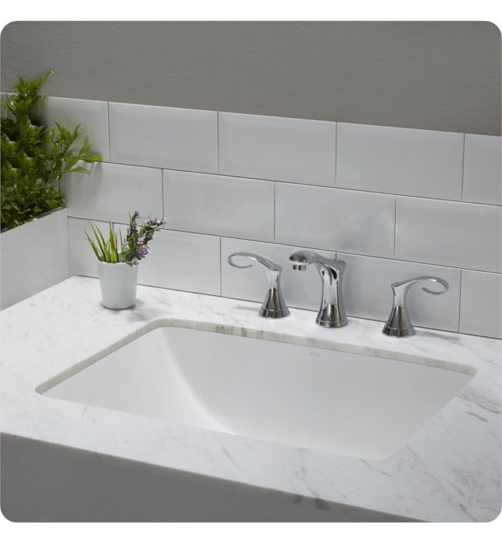 Kraus Kcu 251 Elavo 23 1 4 Large, Kraus Elavo Large Ceramic Rectangular Undermount Bathroom Sink With Overflow In White