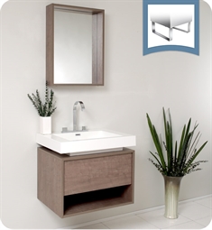 Fresca FVN8070GO Potenza 28" Gray Oak Modern Bathroom Vanity with Pop Open Drawer