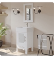 Cambridge Plumbing 8137W 18" Free Standing Wood & Porcelain Single Sink Bathroom Vanity Set in White