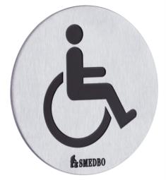 Smedbo FS959 Xtra 3" Wall Mount Self-Adhesive Handicap Restroom Sign in Brushed Stainless Steel