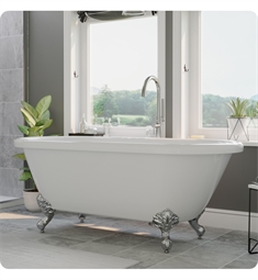 Cambridge Plumbing ADE-150-PKG-NH Acrylic 70 1/4" Freestanding Double Ended Clawfoot Bathtub with CAM150 Tub Filler