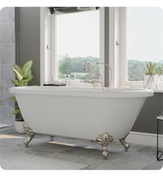 Cambridge Plumbing ADE-398684-PKG-NH Acrylic 70 1/4" Freestanding Double Ended Clawfoot Bathtub with CAM684 Tub Filler
