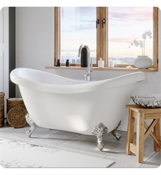 Cambridge Plumbing ADES-150-PKG-NH Acrylic 68" Freestanding Double Ended Slipper Clawfoot Bathtub with CAM150 Tub Filler