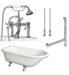 Cambridge Plumbing RR55-463D-6-PKG-7DH Cast Iron 54" Rolled Rim Clawfoot Tub and Deck Mount Plumbing Package