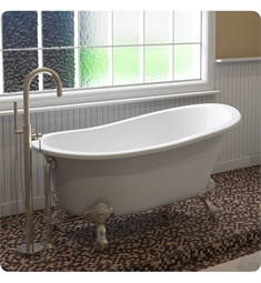 Cambridge Plumbing ST61-150-PKG-NH Cast Iron 61" Clawfoot Slipper Tub and Free-Standing Plumbing Package