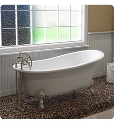 Cambridge Plumbing ST67-463D-2-PKG-7DH Cast Iron 67" Clawfoot Slipper Tub and Deck Mount Plumbing Package