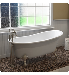 Cambridge Plumbing ST67-463D-6-PKG-7DH Cast Iron 67" Clawfoot Slipper Tub and Deck Mount Plumbing Package