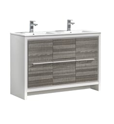 Fresca FCB8148HA-D-I Allier Rio 48" Ash Gray Double Sink Modern Bathroom Vanity with Sink
