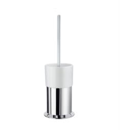 Smedbo FK311P Outline 4" Free Standing Round Base Toilet Brush Holder with Porcelain Container in Polished Chrome
