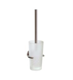 Smedbo L333N Loft 15" Wall Mount Toilet Brush Holder with Frosted Glass Container in Brushed Nickel