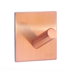 Smedbo BC1092 1 3/4" Wall Mount Self Adhesive Square Single Hook in Copper