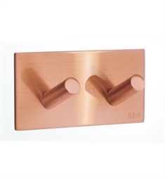 Smedbo BC1093S Beslagsboden 3 1/2" Wall Mount Self Adhesive Double Hook in Copper