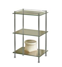 Valsan 57406 Essentials 18" Free Standing Three Tier Glass Shelf Unit with Feet