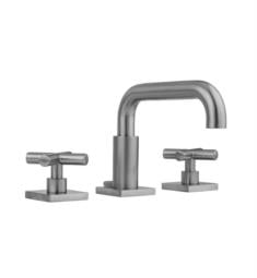 Jaclo 8883-TSQ462 Downtown Contempo 6 5/8" Widespread Slim Cross Handle Bathroom Sink Faucet with Standard Drain