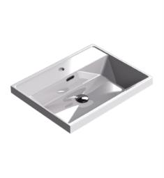 Sonia 161195 Code 23 3/4" Single Bowl Drop-In Rectangular MX1 Bathroom Sink in White Gloss