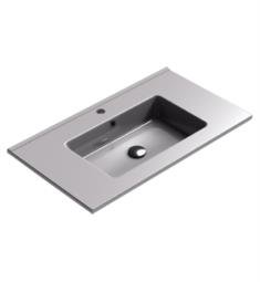 Sonia 161423 Code 32" Single Bowl Drop-In Rectangular SX7 Bathroom Sink in White