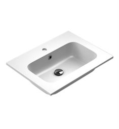 Sonia 167371 Evolve 23 3/4" Single Bowl Drop-In Rectangular MX3 Bathroom Sink in White Gloss