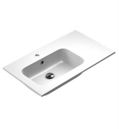 Sonia 167388 Evolve 31 1/2" Single Bowl Drop-In Rectangular MX3 Bathroom Sink with Left Side Offset Edge in White Gloss