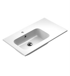 Sonia 168552 Evolve 31 1/2" Single Bowl Drop-In Rectangular MX3 Bathroom Sink with Left Side Offset Edge in White Matte