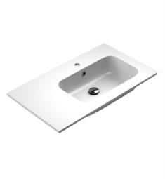 Sonia 168569 Evolve 31 1/2" Single Bowl Drop-In Rectangular MX3 Bathroom Sink with Right Side Offset Edge in White Matte