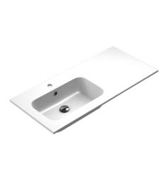 Sonia 167401 Evolve 39 1/2" Single Bowl Drop-In Rectangular MX3 Bathroom Sink with Left Side Offset Edge in White Gloss