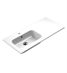 Sonia 168576 Evolve 39 1/2" Single Bowl Drop-In Rectangular MX3 Bathroom Sink with Left Side Offset Edge in White Matte