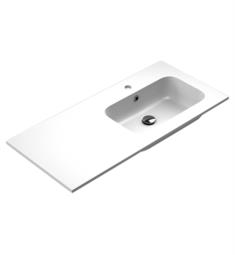 Sonia 167418 Evolve 39 1/2" Single Bowl Drop-In Rectangular MX3 Bathroom Sink with Right Side Offset Edge in White Gloss