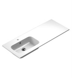 Sonia 167425 Evolve 47 1/4" Single Bowl Drop-In Rectangular MX3 Bathroom Sink with Left Side Offset Edge in White Gloss