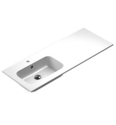 Sonia 168590 Evolve 47 1/4" Single Bowl Drop-In Rectangular MX3 Bathroom Sink with Left Side Offset Edge in White Matte