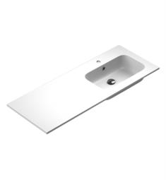 Sonia 168606 Evolve 47 1/4" Single Bowl Drop-In Rectangular MX3 Bathroom Sink with Right Side Offset Edge in White Matte