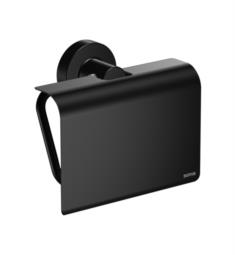 Sonia 166282 Tecno Project 5 1/4" Wall Mount Toilet Paper Holder with Lid in Matte Black