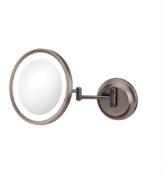 Aptations 944-35-15HW Kimball & Young 9 5/8" Wall Mount Single Sided LED Lighted Magnified Makeup Mirror in Italian Bronze