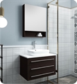 Fresca FVN6183ES-VSL Modello 32" Espresso Wall Hung Modern Bathroom Vanity with Medicine Cabinet